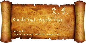 Kerényi Valéria névjegykártya
